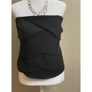 Women’s pleated corset top with zip up side and built in framing bra
